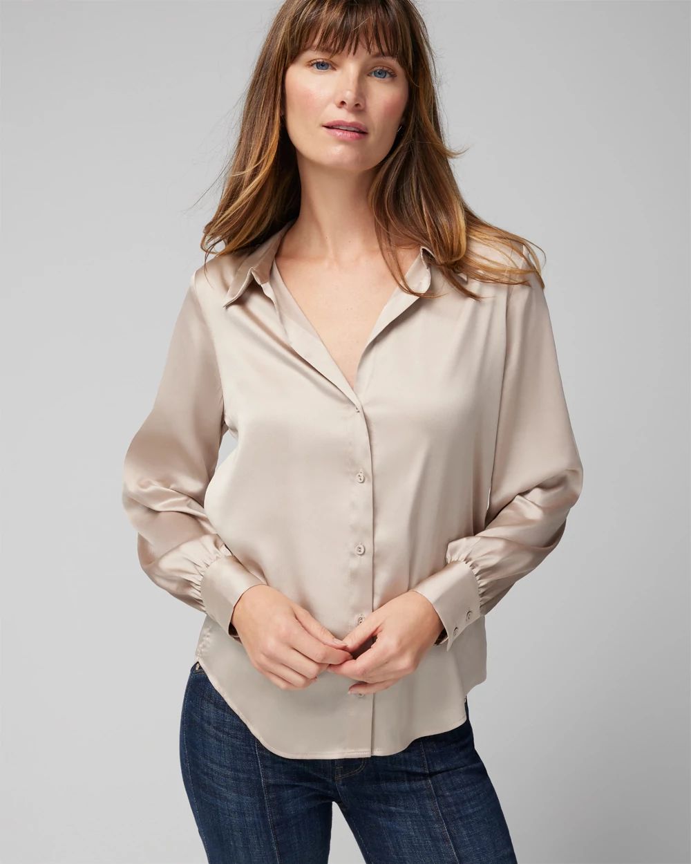 Satin shirt deals